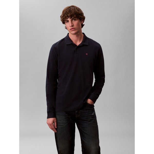 Calvin Klein Jeans Langarm-Poloshirt Regular fit mit Rundhalsausschnitt