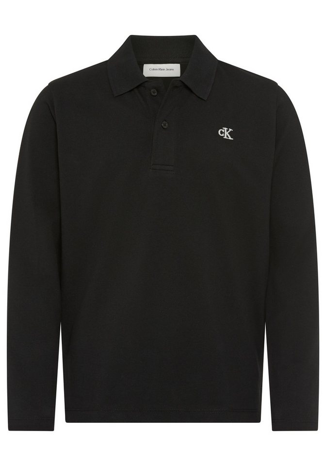 Calvin Klein Jeans Langarm-Poloshirt SOLID PIQUE POLO Regular fit mit Polokragen – Bild 2 von 3