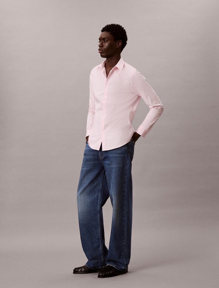 Calvin Klein Jeans Langarmhemd slim fit, in Unifarbe – Bild 5 von 5