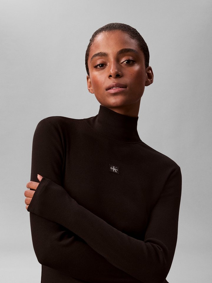 Calvin Klein Jeans Minikleid Figurbetonte Passform mit Stehkragen – Bild 3 von 5