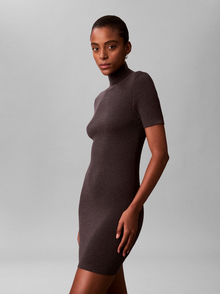 Calvin Klein Jeans Minikleid Figurbetonte Passform mit Stehkragen – Bild 2 von 5