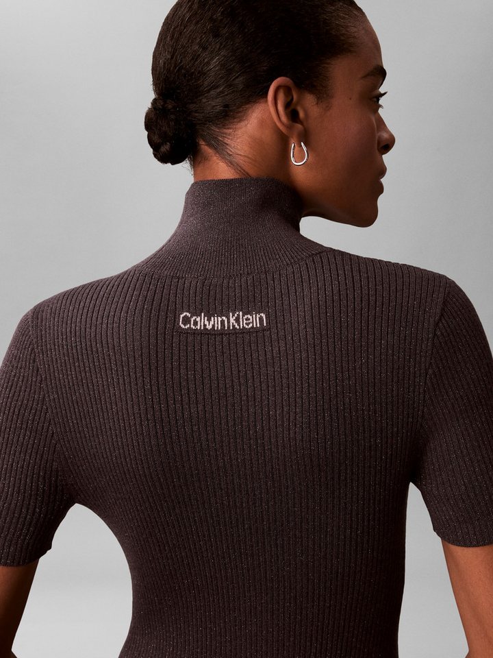 Calvin Klein Jeans Minikleid Figurbetonte Passform mit Stehkragen – Bild 4 von 5