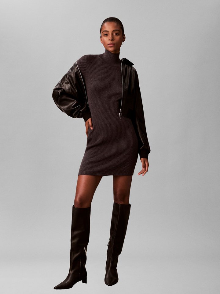 Calvin Klein Jeans Minikleid Figurbetonte Passform mit Stehkragen – Bild 5 von 5