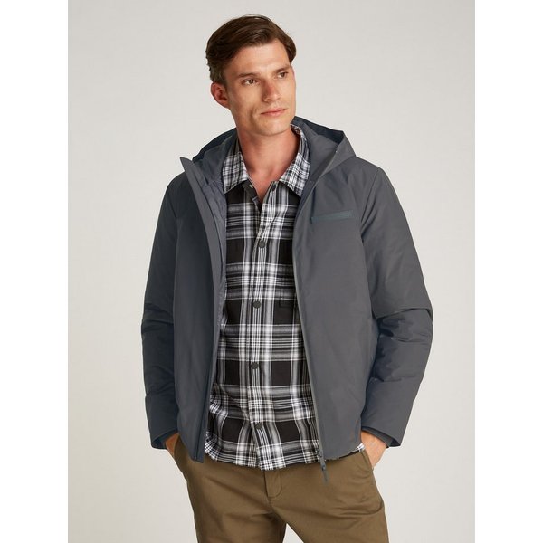 Calvin Klein Jeans Outdoorjacke TECHNICAL NON-QUILT JACKET HOOD mit Logoprint