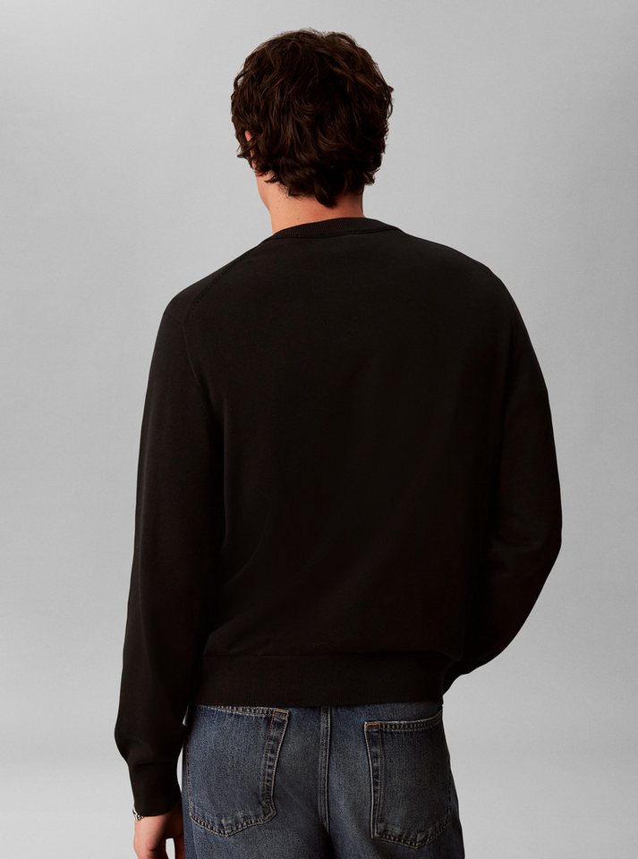 Calvin Klein Jeans Rundhalspullover COTTON MONOLOGO Regular fit mit Rundhalsausschnitt – Bild 4 von 5