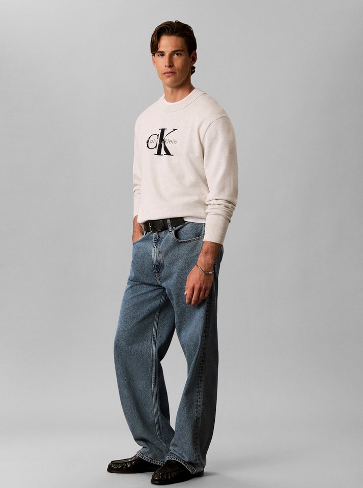 Calvin Klein Jeans Rundhalspullover COTTON MONOLOGO Regular fit mit Rundhalsausschnitt – Bild 5 von 5