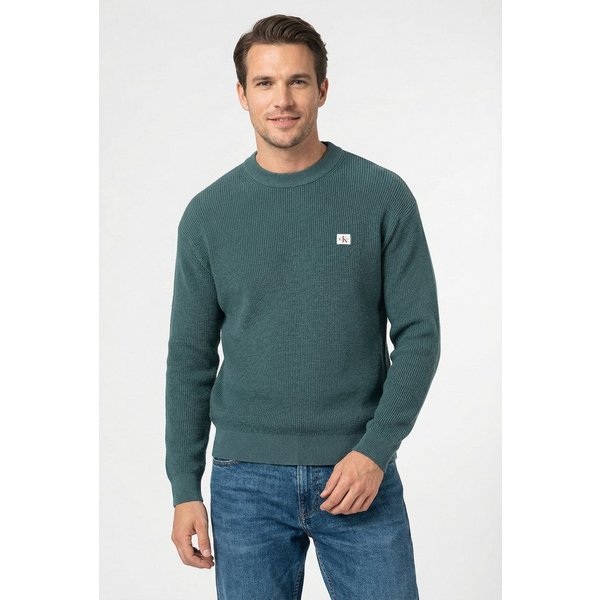 Calvin Klein Jeans Rundhalspullover LS EZ COTTON WAFFLE CRWNK SWTR 9 Rundhalsausschnitt, regular fit
