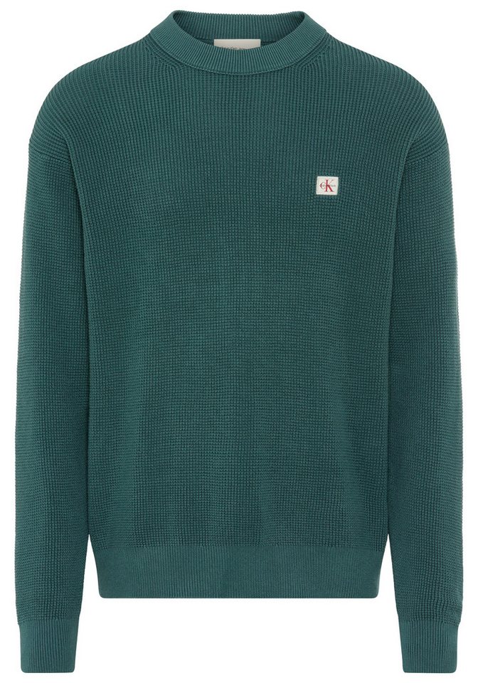 Calvin Klein Jeans Rundhalspullover LS EZ COTTON WAFFLE CRWNK SWTR 9 Rundhalsausschnitt, regular fit – Bild 3 von 4