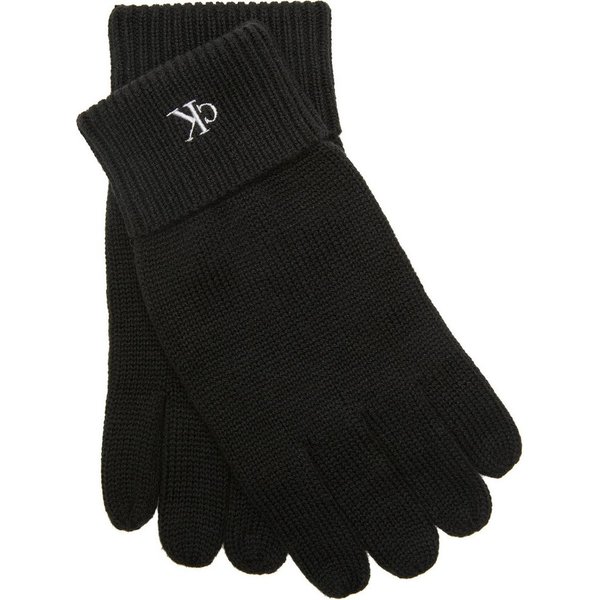 Calvin Klein Jeans Strickhandschuhe mit Touchscreen-Technologie, Feinrippstrick, Logostickerei