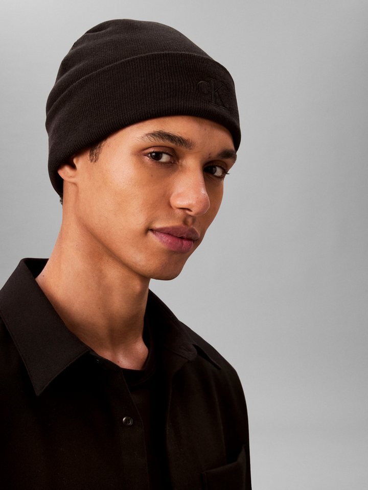 Calvin Klein Jeans Strickmütze mit Markenlogo – Bild 2 von 4