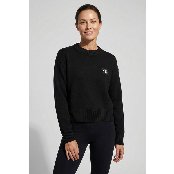 Calvin Klein Jeans Strickpullover breite Rippbündchen, Feinstrickqualität, Regular Fit