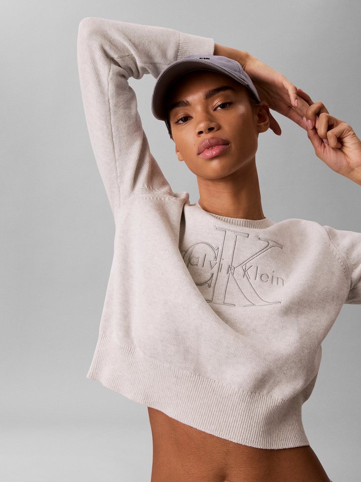 Calvin Klein Jeans Strickpullover Feinstrick, reine Baumwolle, Stickerei – Bild 4 von 5