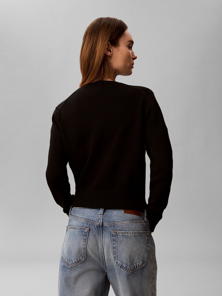 Calvin Klein Jeans Strickpullover Feinstrick, reine Baumwolle, Stickerei – Bild 2 von 5