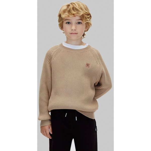 Calvin Klein Jeans Strickpullover Raglanärmel, Regular Fit, reine Baumwolle