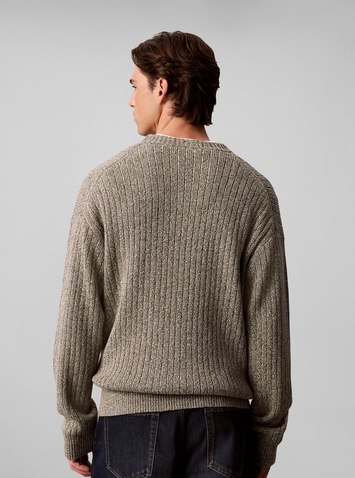 Calvin Klein Jeans Strickpullover Rippstrick, Regular Fit, Logo-Stickerei – Bild 2 von 5