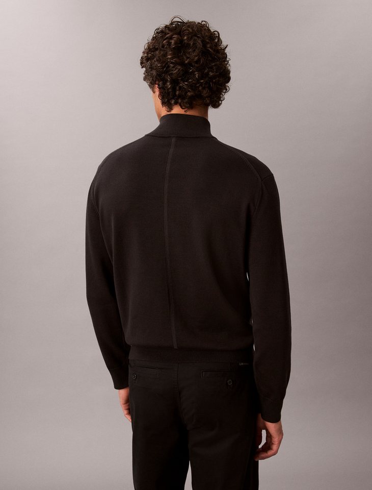 Calvin Klein Jeans Strickpullover Stehkragen mit Reißverschluss, Regular fit – Bild 2 von 5