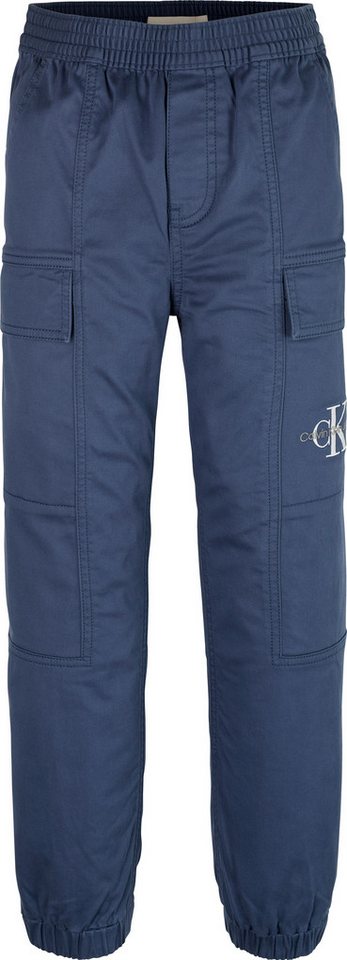 Calvin Klein Jeans Sweathose ESSENTIAL WOVEN CARGO PANTS für Kinder bis 16 Jahre mit Logo-Print – Bild 4 von 5