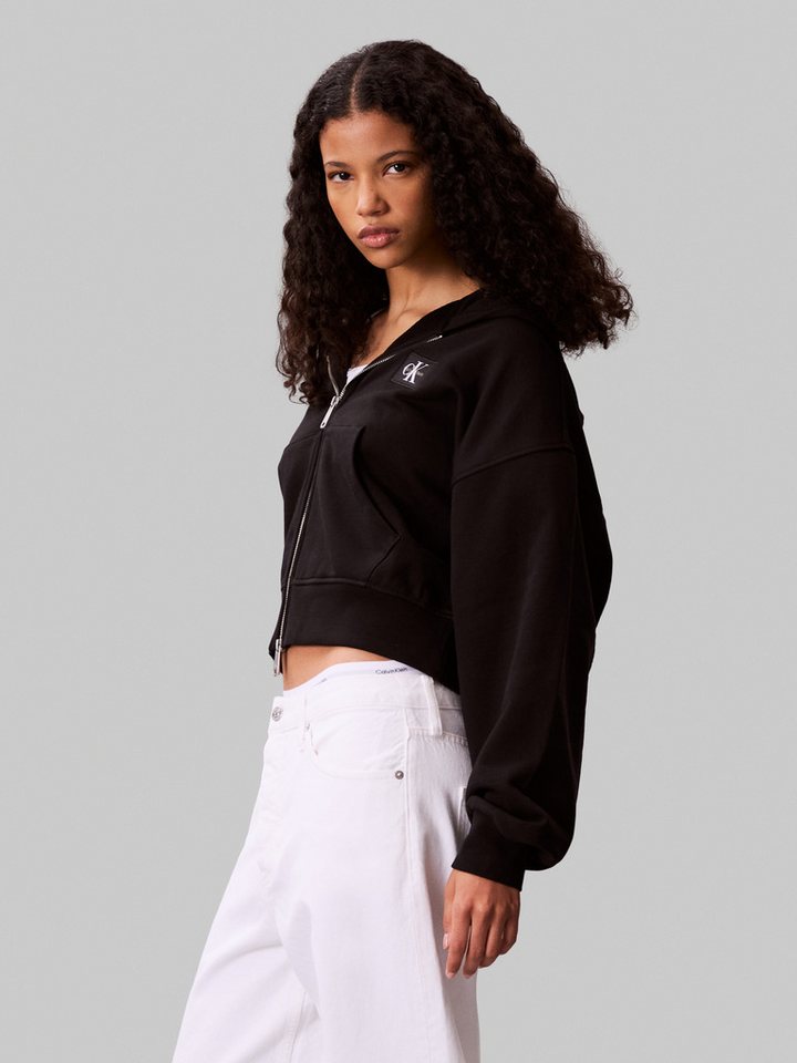 Calvin Klein Jeans Sweatjacke Oversized Fit, mit Kapuze, reine Baumwolle – Bild 3 von 5