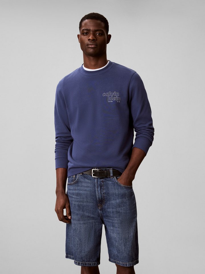 Calvin Klein Jeans Sweatshirt Rundhalsausschnitt, Brustdruck, reine Baumwolle – Bild 2 von 5