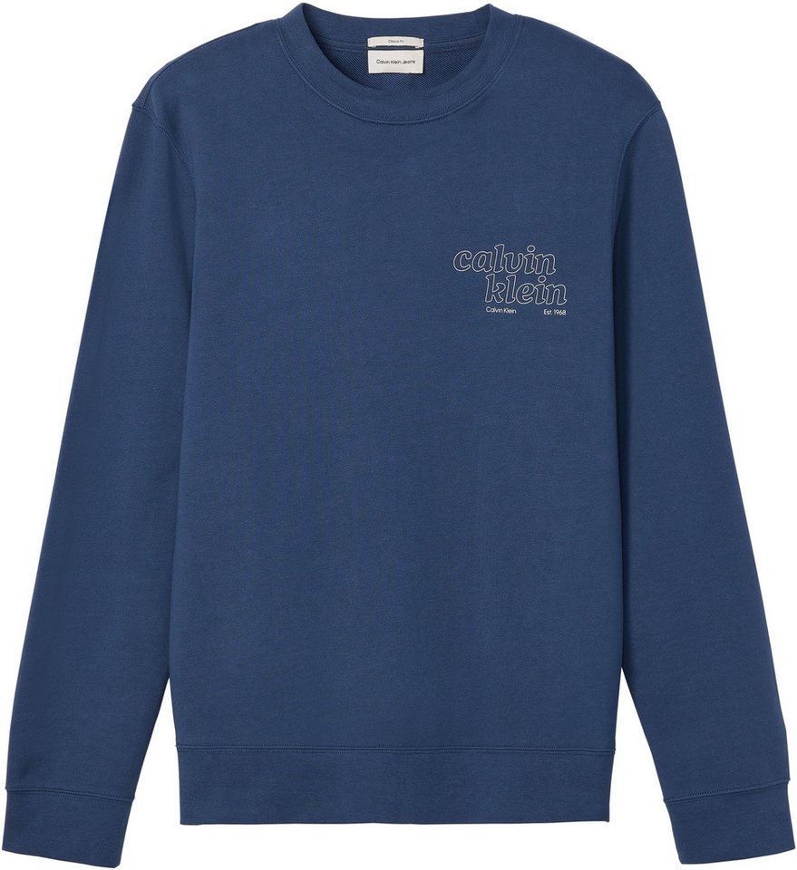 Calvin Klein Jeans Sweatshirt Rundhalsausschnitt, Brustdruck, reine Baumwolle – Bild 5 von 5