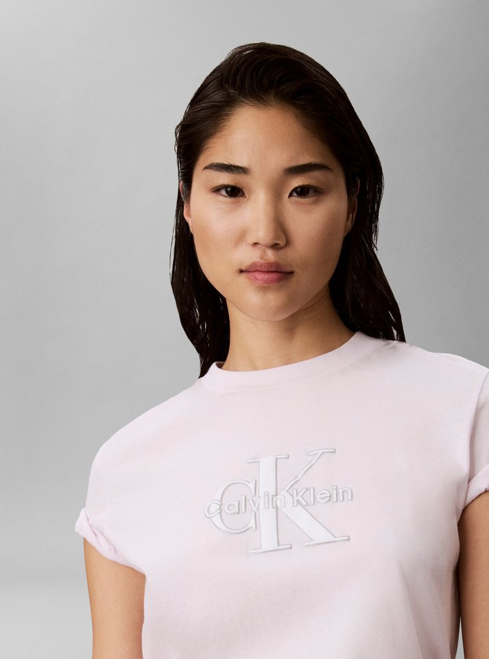 Calvin Klein Jeans T-Shirt Glitzer Logo, Regular Fit, Rundhalsausschnitt – Bild 2 von 5