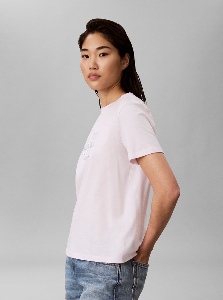 Calvin Klein Jeans T-Shirt Glitzer Logo, Regular Fit, Rundhalsausschnitt – Bild 3 von 5