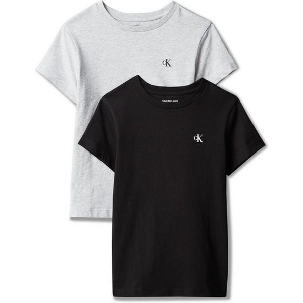 Calvin Klein Jeans T-Shirt (Packung, 2-tlg) Rundhalsausschnitt, reine Baumwolle, Logodruck