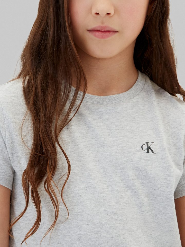 Calvin Klein Jeans T-Shirt (Packung, 2-tlg) Rundhalsausschnitt, reine Baumwolle, Logodruck – Bild 2 von 5