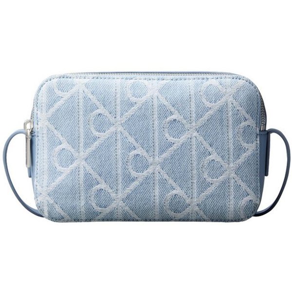 Calvin Klein Mini Bag EMBLEM AOP DENIM CAMERA BAG, kleine Umhängetasche, Tragetasche mit CK-allover-Muster