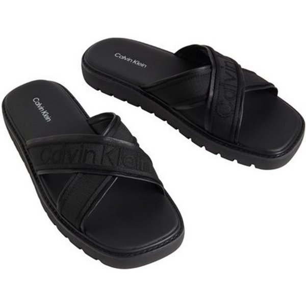 Calvin Klein SQ MOLDED SANDAL XCROSS WB Pantolette Strandschuh, Sommerschuh, Badepantolette, Flat mit Logoschriftzug