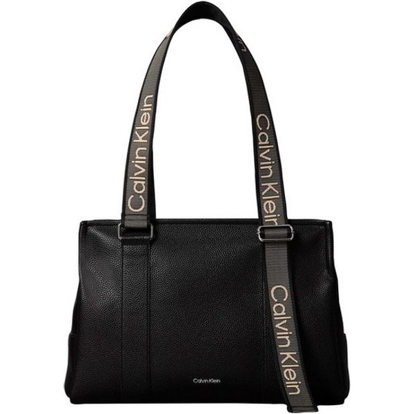 Calvin Klein Tragetasche WEBBING ADJ STRAP TOTE, große Tote Bag, Schultertasche mit Logoschriftzügen