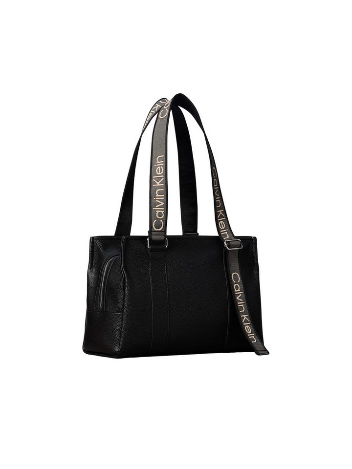 Calvin Klein Tragetasche WEBBING ADJ STRAP TOTE, große Tote Bag, Schultertasche mit Logoschriftzügen – Bild 3 von 4