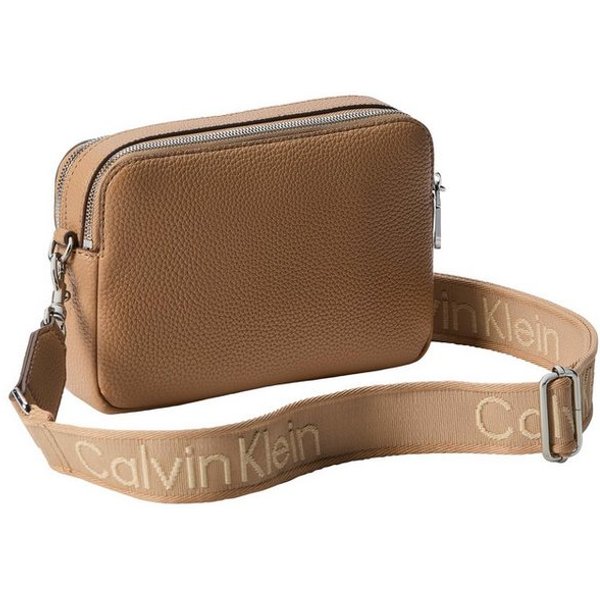 Calvin Klein Umhängetasche WEBBING 2X STRAP CAMERA BAG, Damen Schultertasche, Handtasche mit Logoschriftzügen