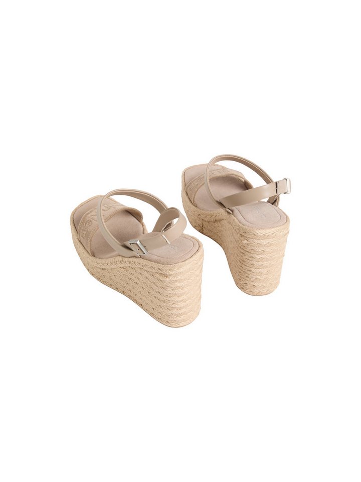 Calvin Klein WEDGE ESPAD 70 WEBBING LTH Keilsandalette Sommerschuh, Plateausandale, Keilabsatz, mit Bastbesatz – Bild 2 von 4