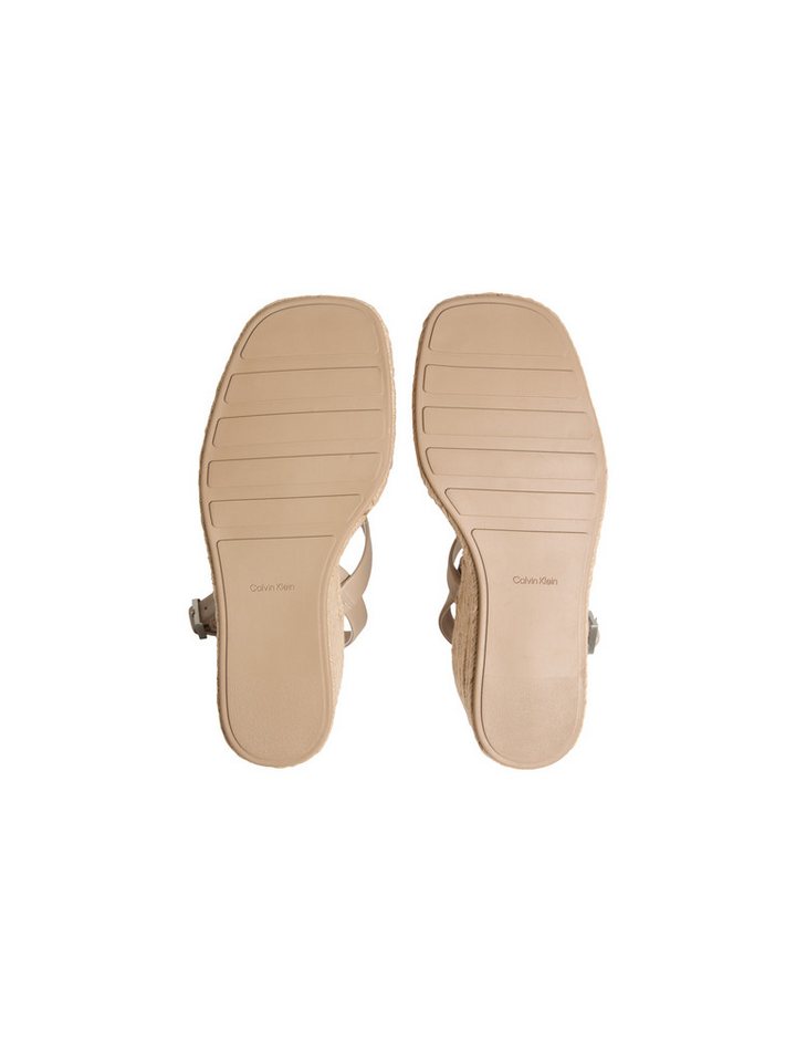 Calvin Klein WEDGE ESPAD 70 WEBBING LTH Keilsandalette Sommerschuh, Plateausandale, Keilabsatz, mit Bastbesatz – Bild 3 von 4