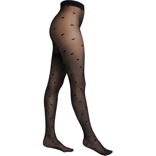 Camano Feinstrumpfhose mit Herz-Muster, 20 DEN, nahtloses Design, elastische Passform