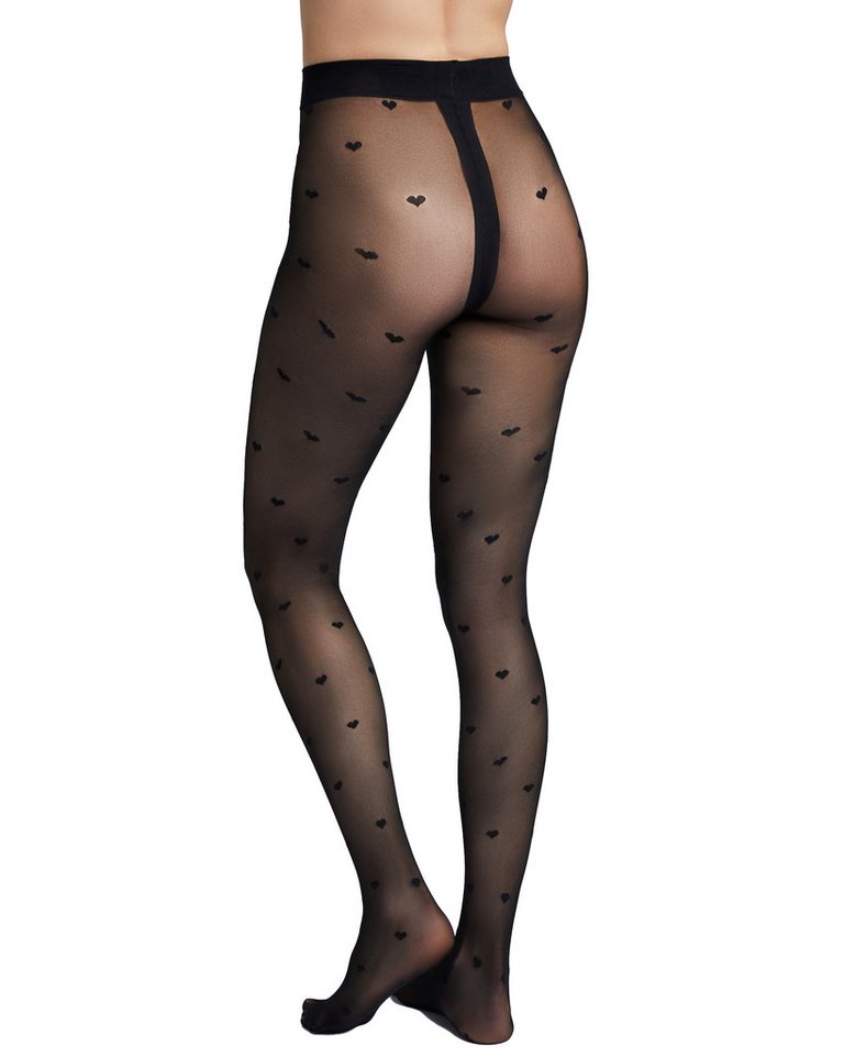 Camano Feinstrumpfhose mit Herz-Muster, 20 DEN, nahtloses Design, elastische Passform – Bild 2 von 5