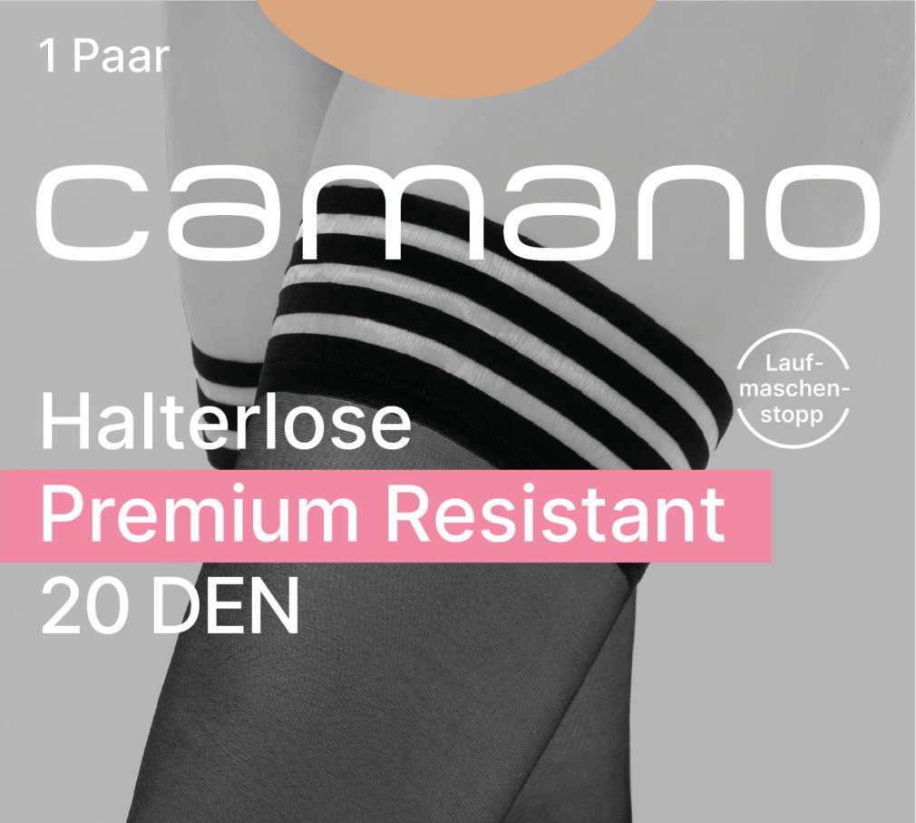 Camano Halterlose Feinstrümpfe (2-Paar, 2 Paar) seidig, matter Effekt, druckfreier Bund – Bild 4 von 4