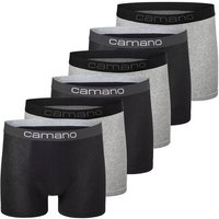 CAMANO Camano Herren Boxershorts, 6er Pack - Comfort Cotton, Unterhosen, Stretch Baumwolle, Größe M in Schwarz