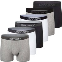 CAMANO Camano Herren Boxershorts, 6er Pack - Comfort Cotton, Unterhosen, Stretch Baumwolle, Größe XL in Schwarz