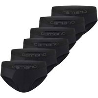 CAMANO Camano Herren Slips, 6er Pack - Comfort Cotton, Unterhosen, Stretch Baumwolle, Größe 2XL in Schwarz