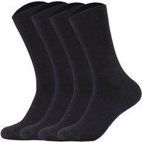 CAMANO Camano Herren Socken, 4er Pack - Cotton, einfarbig, Größe 39-42 in Schwarz