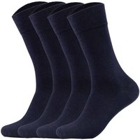 CAMANO Camano Herren Socken, 4er Pack - Cotton, einfarbig, Größe 39-42 in Blau