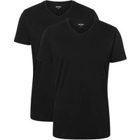 CAMANO Camano Herren T-Shirt, 2er Pack - Comfort Cotton, V-Ausschnitt, Baumwolle, Größe XL in Schwarz