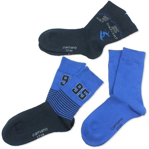 Camano Langsocken CA3841 (Packung, 3-Paar, 3 Paar) Kinder Socken, Jungen & Mädchen mit Baumwolle, Kindersocken