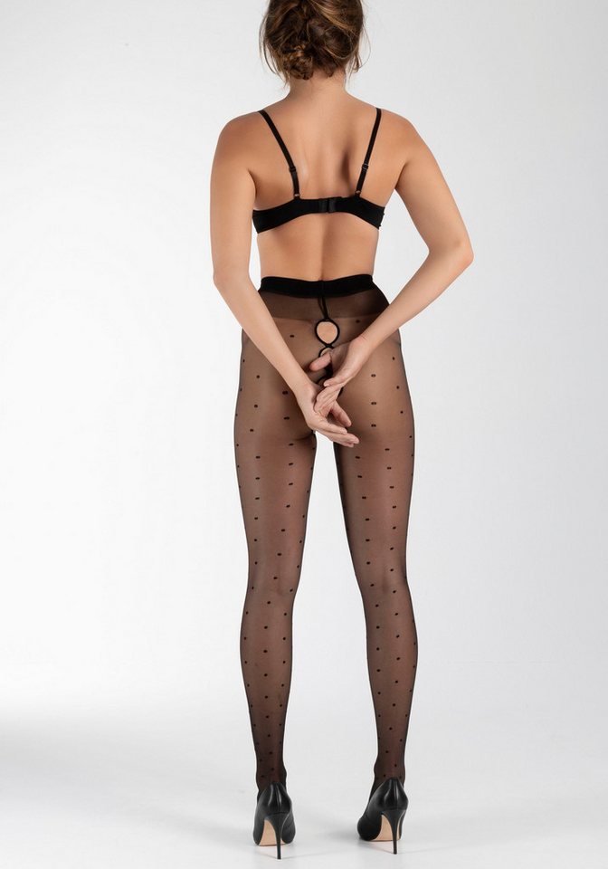 Camano Ouvert Strumpfhose fine seductive 20 DEN Feinstrumpfhose mit Punkte-Design – Bild 3 von 5