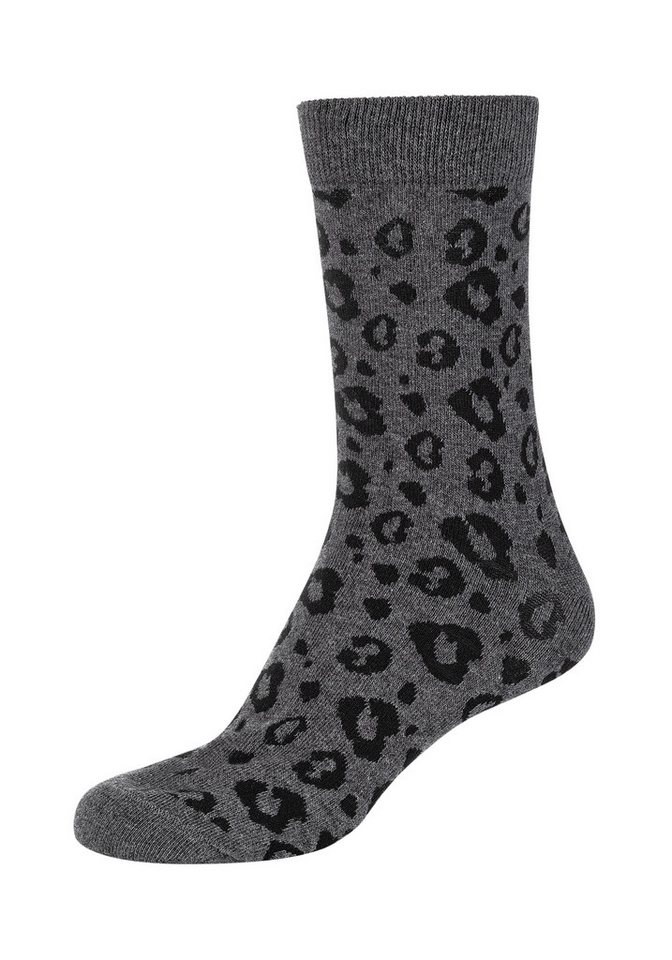 Camano Socken ca-soft (4-Paar) Leopard Socks, Piqué-Bund, verstärkte Ferse und Spitze – Bild 4 von 4