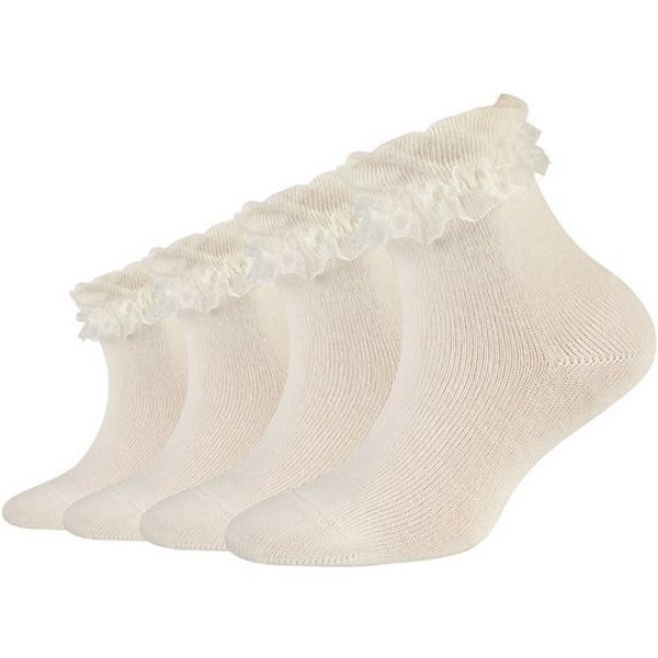 Camano Socken ca-soft (4-Paar) mit romantischem Rüschendesign