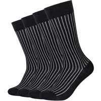 CAMANO Socken ca-soft shadow bold stripes, Größe 39/42 in Schwarz