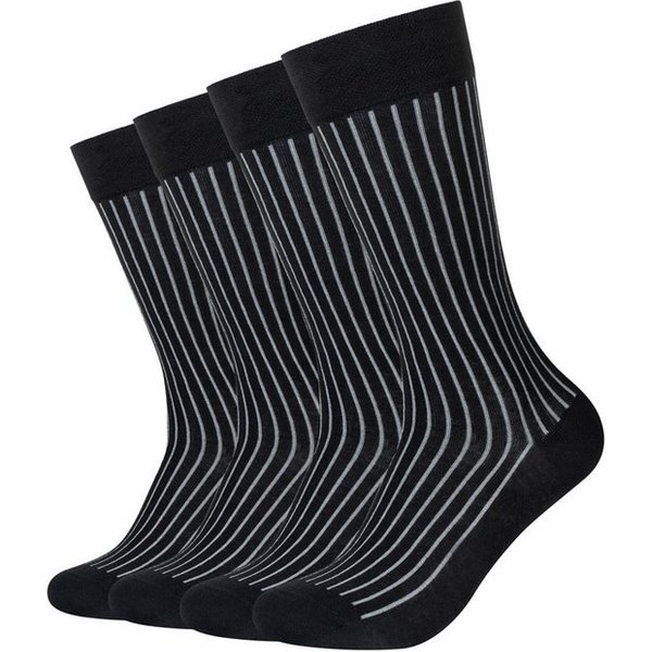 Camano Socken ca-soft shadow bold stripes 4er Pack 4er Pack Ca-soft Piqué Bund ohne Druck, Weiche, gekämmte Baumwolle